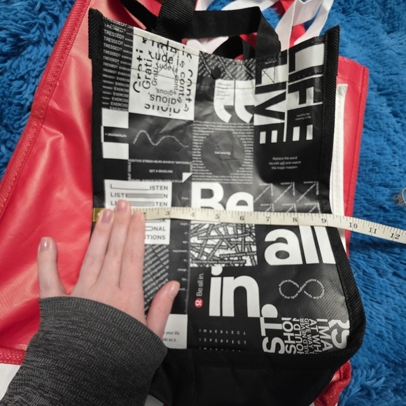 Reusable Tote Bag Set - Red, White, Black Lululemon And 1 Scout - Picture 4 of 9